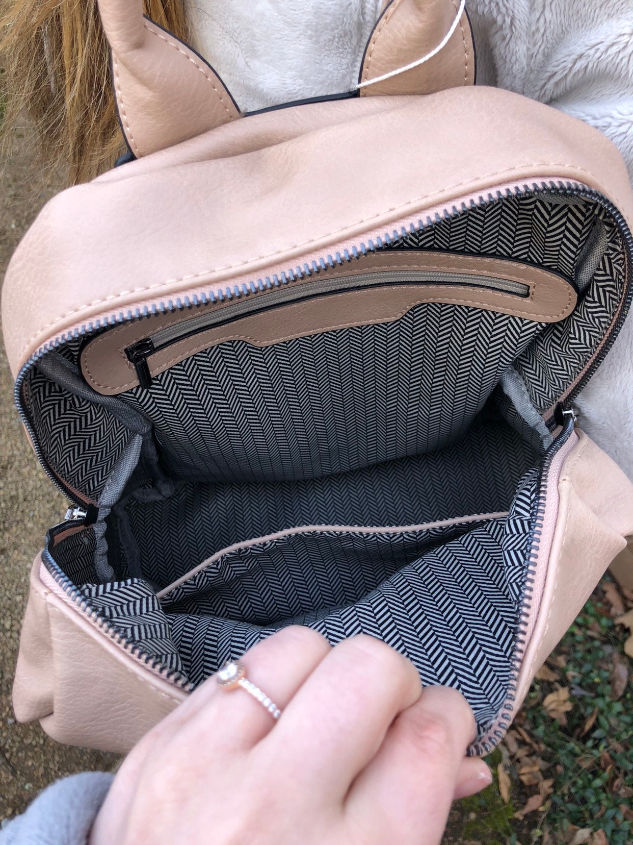 Taupe Vegan Leather Monogram Backpack Book Bag-monogram | Etsy