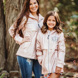 Youth Rose Gold Monogram Charles River Youth New Englander Rain Jacket image 2