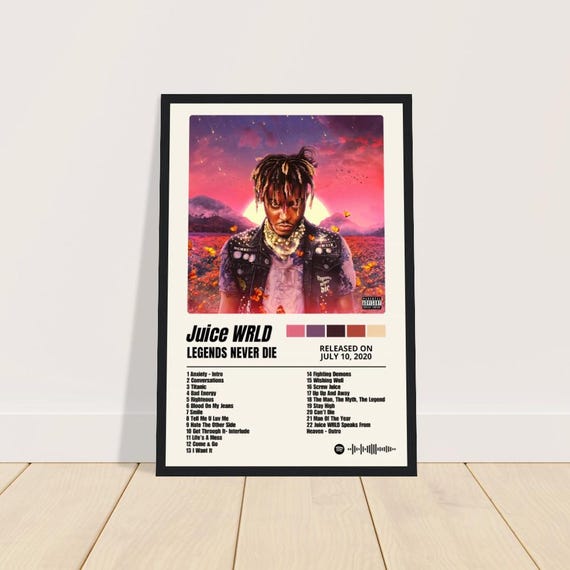 ポスター Juice Wrld poster Juice WRLD Legends Never Die Poster on Matte Paper With a High