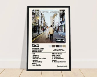 Oasis (What's The Story) Morning Glory? Póster premium en papel mate con marco de madera de alta calidad 21x29,7 cm / 30 x 45 cm