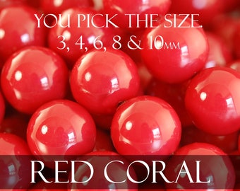 Imitation RED Coral 3mm - 10mm round pearl beads, Closeout, Style 5810 Swarovski crystal pearls