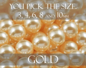 Gold Swarovski crystal pearl beads, Round style 5810 3mm 4mm 6mm 8mm 10mm You pick the size Easter Diy Crafts