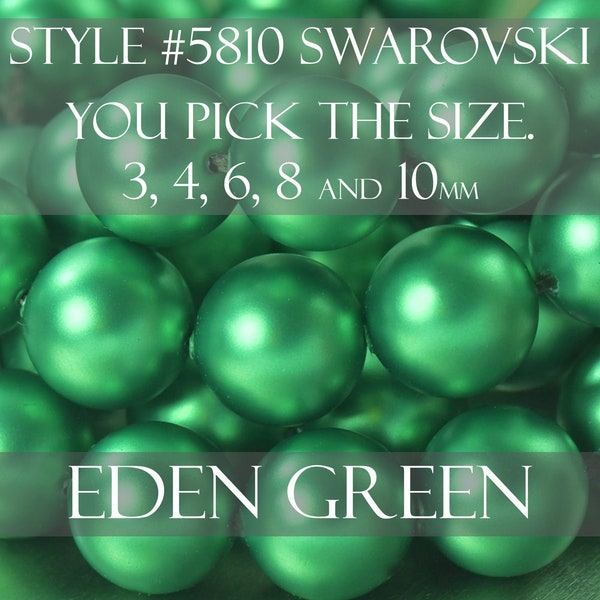 Eden Green Swarovski crystal pearl round beads, Style 5810 You pick the size 3mm OR 4mm Mothers day Diy Crafts