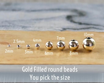 Gold Filled round spacer beads, seamless. 2mm, 2.5mm, 3mm, 4mm, 6mm, 7mm, 8mm, or 10mm, You pick the size Easter Diy Crafts