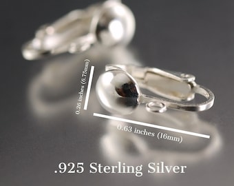 Sterling Silver Clip on earrings (1 pair) Diy Crafts