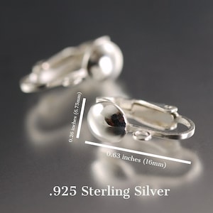 Real silver top clip on earrings