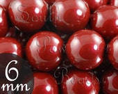 5810 Swarovski glass pearls, 6mm Bordeaux, Qty 25