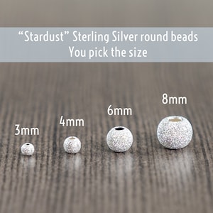 3-8mm Sterling silver stardust round beads, Laser cut, matte, sparkle, glitter beads (you pick the size) Diy Crafts
