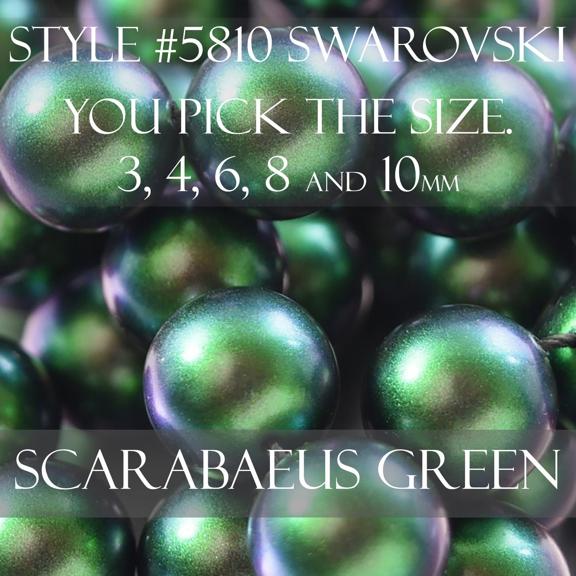 Round Scarabaeus Green swarovski pearl beads style 5810 3mm 4mm 6mm 8…