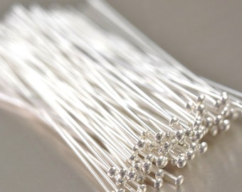 1.5 inch Sterling silver domed headpins, 24 gauge, 20-100 pieces (you pick) Mothers day Diy Crafts