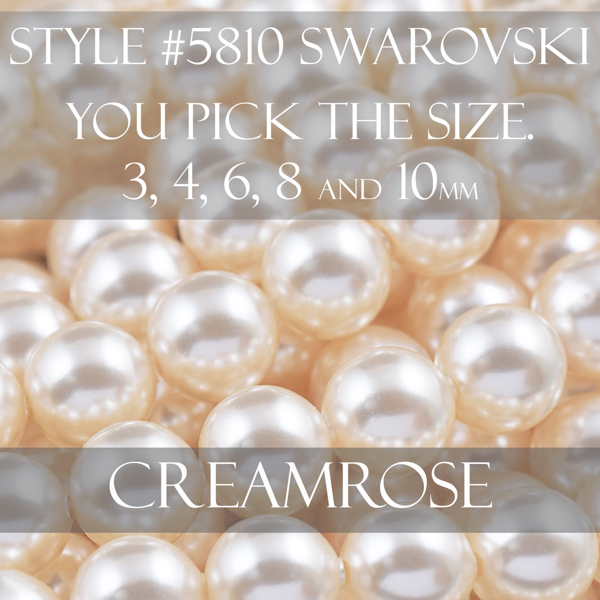 Round Creamrose Swarovski crystal pearl beads, style 5810 3mm 4mm 6mm…