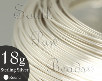 1/2 troy oz coil, ROUND Sterling Silver Wire 18 gauge Dead Soft, approximately 6.5 feet