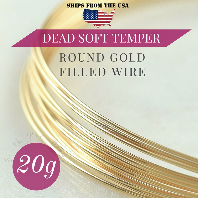 20 gauge 14k gold filled Round wire, dead soft for jewelry making and wire wrapping