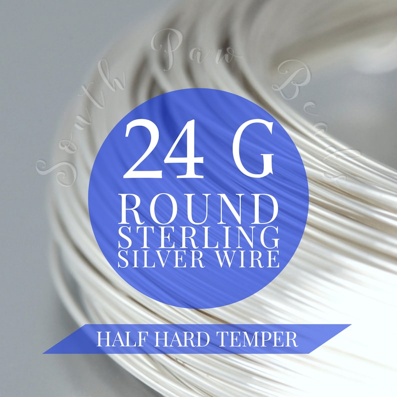 925 sterling silver ROUND wire, HALF HARD - 22 gauge wire wrapping art supplies