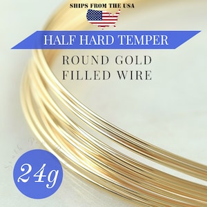 24 gauge gold filled round wire half hard