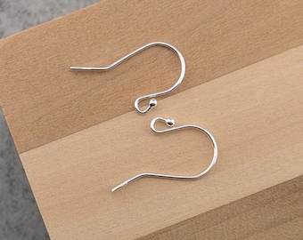 Sterling Silver earwires, 21 gauge 1.5mm balled end, findings for jewelry making