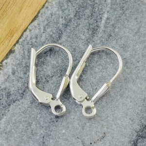 925 sterling silver lever back earwire earrings for jewelry making, leverback  Diy Crafts
