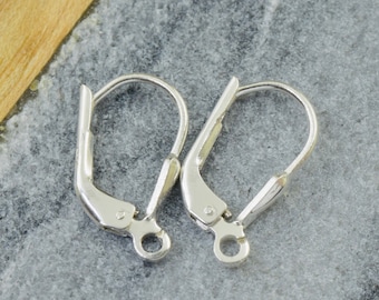 925 sterling silver lever back earwire earrings for jewelry making, leverback  Diy Crafts