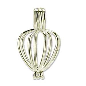 USA | silver Pearl Cage BALLON pendant | gift of love | make a wish | holds up to ~8mm pearl  | *MERZIEs*