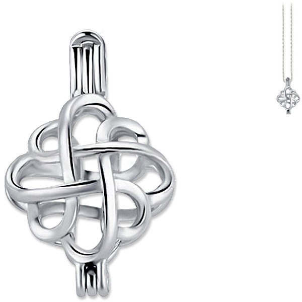 USA | Sterling Silver Pearl Cage pendant | CELTIC KNOT | *MERZIEs*