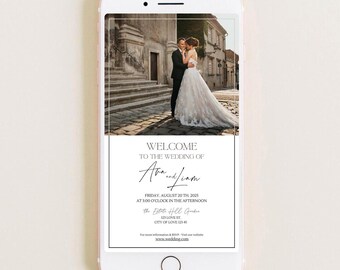 Minimalist Electronic Wedding Invitation Template: Digital Evite (1080x1920)