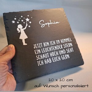 Gedenktafel Sternenkind Schieferplatte Grabdekoration aus Schiefer Naturstein Trauergeschenk Sterneneltern