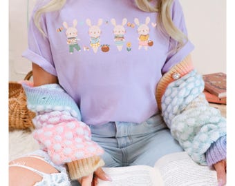 Bookish Easter shirt for Book lover Bookworm Spring t-shirt Book lovers gift floral Bookish shirt Bunny Easter book tee Reading t-shirt