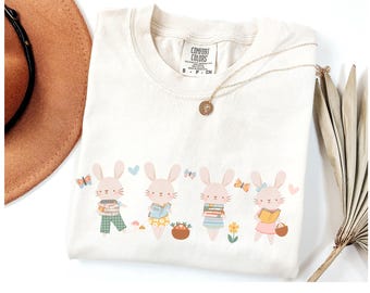 Teacher Easter shirt Easter bunny t-shirt Coquette Reading teacher shirt Read childrens book shirt Cute Spring Teacher tee Librarian shirt