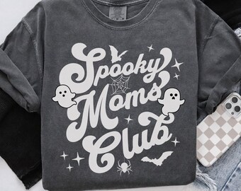 Halloween mom shirts Mama Halloween shirt Halloween spooky mama t-shirt Cute ghost shirt Mom Social Club Women’s Retro Halloween Aesthetic