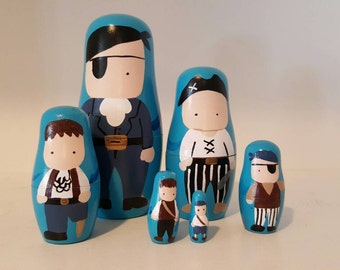 Pirate Nesting dolls set of 6