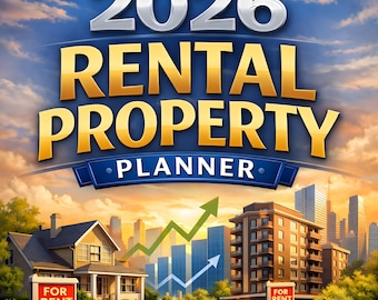 2026 Rental Property Planner Canva Template | Landlord Organizer, Income & Expense Tracker, Editable Printable PDF | 40 Pages