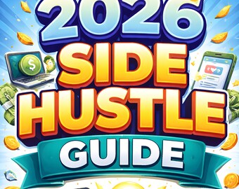 2026 60 Page Side Hustle Guide Canva Template | Business Planner, Budget Tracker, Income & Expense Organizer, Editable PDF