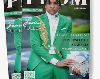 Prom Magazine Cover Template: Customizable Senior Photo Keepsake (Digital Download)