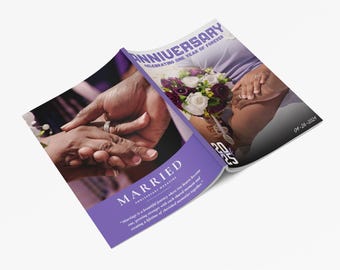 Anniversary Magazine Template: Photo Collage Memory Book (Canva, Digital Printable)