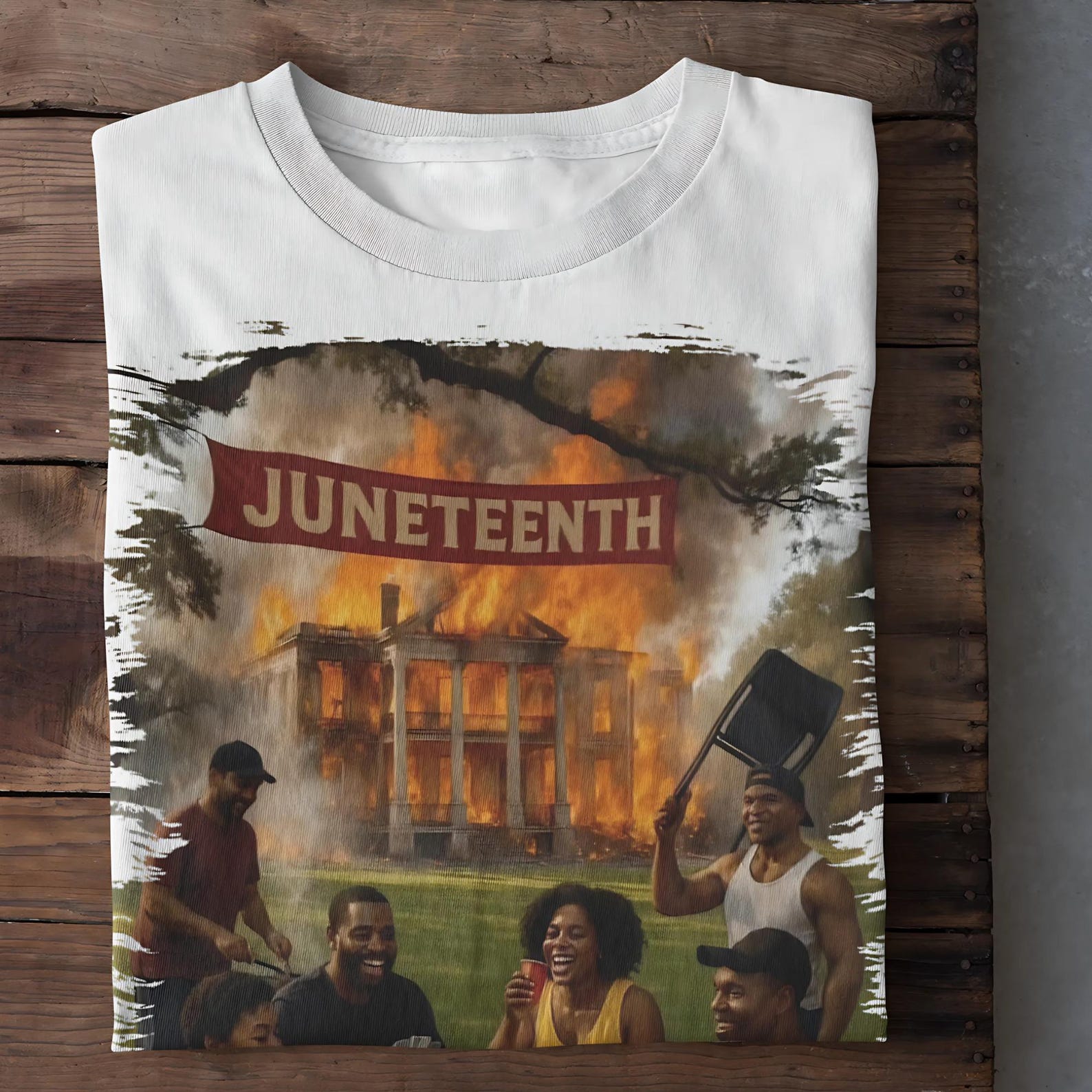 Juneteenth Fire Burning Plantation Clipart – African American Freedom ...
