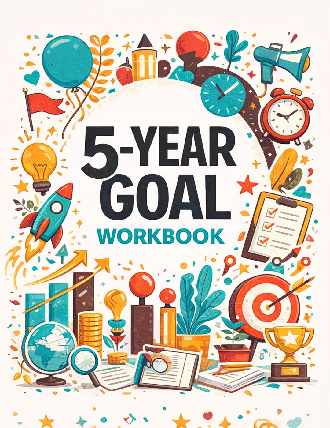 5 Year Goal Ebook Editable Canva Planner Long Term Goal Planning ...