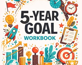 5 Year Goal ebook Editable Canva Planner Long Term Goal Planning Printable PDF