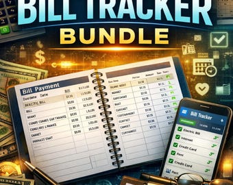 2026 Bill Tracker Bundle Canva Template Printable Budget Planner Editable PDF