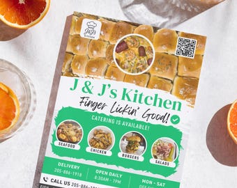 Editable Food Menu Flyer Template: Modern Restaurant Design (Instant Download)