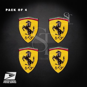 Lot Of 4 Car Racing Ferrari Logo Embroidery Patch 4&quot; Iron On Sew On Automobile Jersey Patch Ship From USA