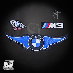 BMW Car Racing 12&quot; Wings Embroidery Patch With 2 Free Gifts Iron On Sew On Ship From USA