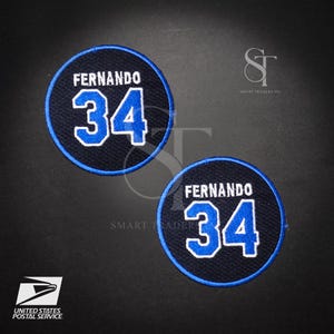Pack of 2 Fernando Valenzuela #34 Number Memorial Embroidery Patch Iron On Sew On Jersey Logo Free Shipping From USA