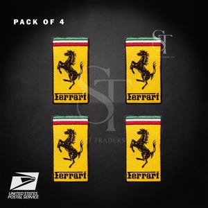 Lot of 4 Ferrari Logo Embroidery Patch 4&quot; Iron On Sew On Automobile Car Racing Patches Ship From USA