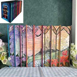 Limited Edition Throne of Glass Hardcover Set: Hand-Painted Edges, Watercolor Art