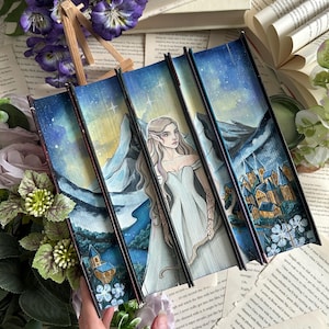 A Court of Thorns and Roses hardcover or paperback Box Set with handpainted edges (5 books) Hand‑Painted Book Edges • Custom Fore‑Edge Paint