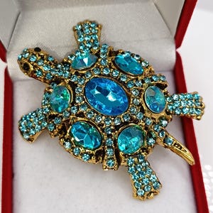 Broche Ancienne Art Déco - Pierre Bleue Taillée, Métal Argenté, Occasion, Coffret Bijou Vintage