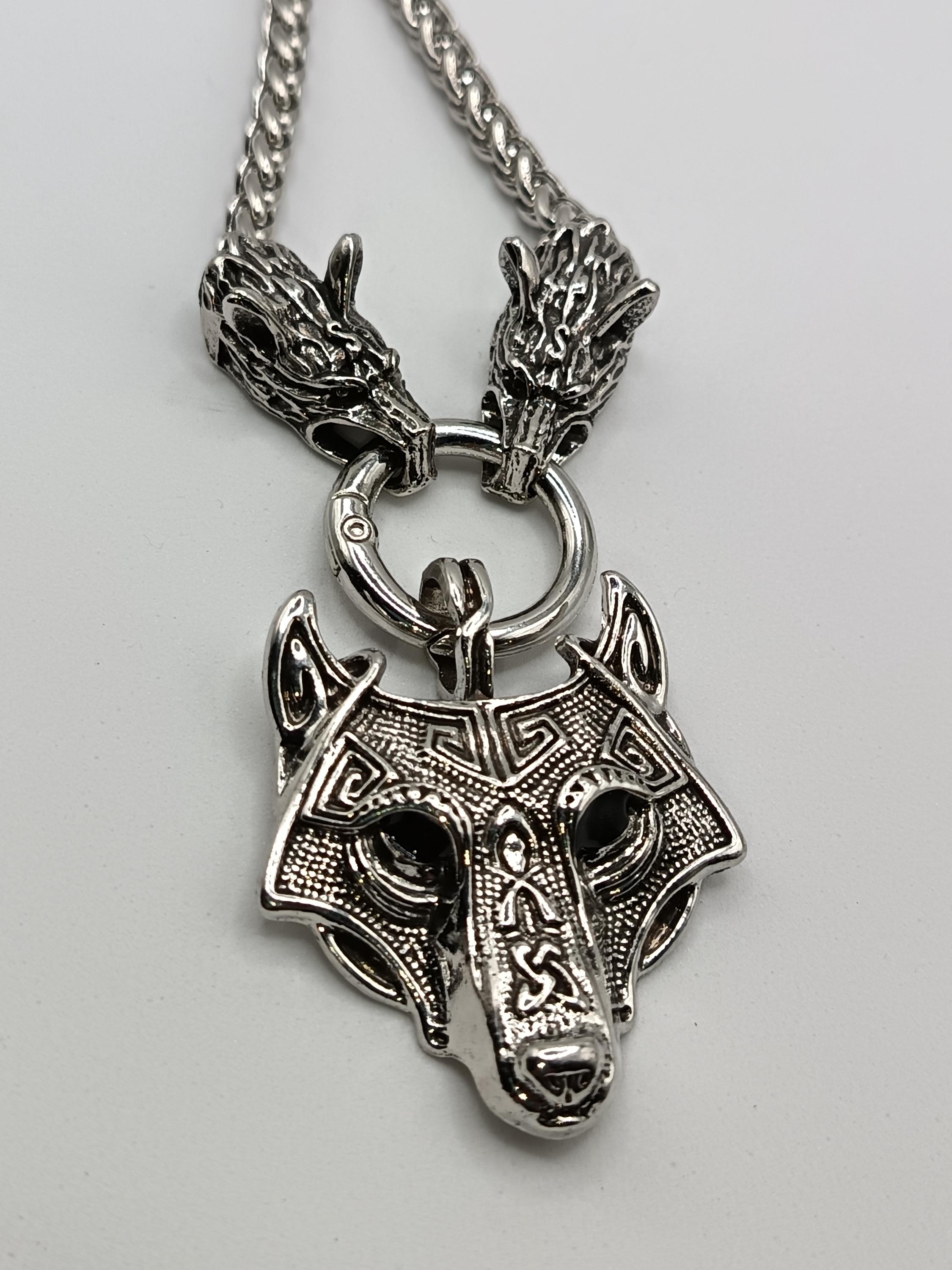 Collier Homme Pendentif Loup - Chaîne Brillante Punk - Alliage - Style Rock, Hip Hop, Fête