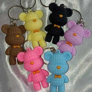 Porte-clé ourson, sculpture 3D, petits ours  doux et résistant, bijoux de sac, de voiture, pour femme ou fille, teddy bear, 1 piece