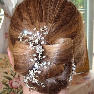 Crystal Hair Vine, Bridal Hair Piece Silver, Crystal Floral Crown, Wedding Hair Accessory Bridal Hair Vine, Ready to Ship image 4