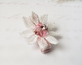 Pink Flower Hair Clip for Toddler or Infant • Pink Velvet Hair Clip • Barbie Flower • Sparkling Pink Daisy • Toddler Hair Flower • Daisy